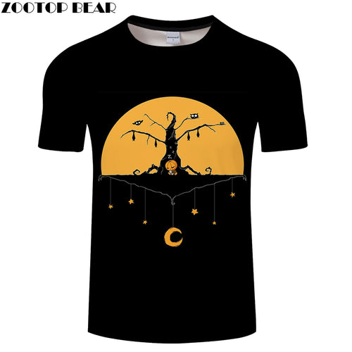 Jack Prints tshirt Men t shirt Drop Ship Top Tee Black t-shirt Short Sleeve Camiseta Halloween shirts Brand Tees ZOOTOP BEAR