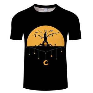 Jack Prints tshirt Men t shirt Drop Ship Top Tee Black t-shirt Short Sleeve Camiseta Halloween shirts Brand Tees ZOOTOP BEAR