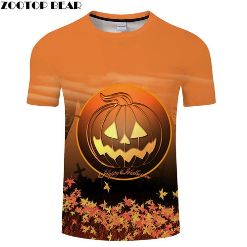 Jack-O'-Lantern tshirt Men t shirt 3d Top Tee Male t-shirt Short Sleeve Camiseta Halloween Tee Streetwear Drop Ship ZOOTOP BEAR