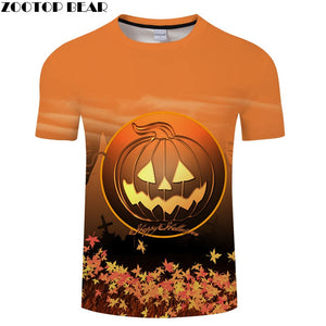 Jack-O'-Lantern tshirt Men t shirt 3d Top Tee Male t-shirt Short Sleeve Camiseta Halloween Tee Streetwear Drop Ship ZOOTOP BEAR